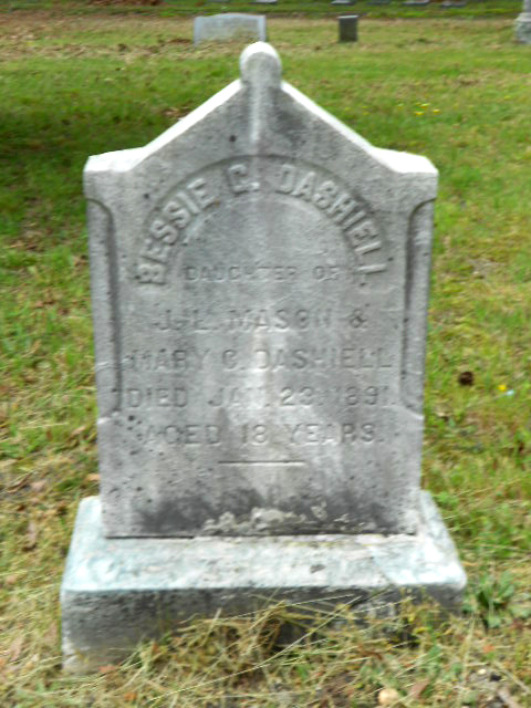 Grave stone of Elizabeth “Bessie” Dashiell