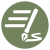 An icon representing Dave's Desk that depicts three lines of text and a pen drawing a signature.